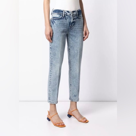 FRAME Denim Le High Straight Bleach Wash Jeans Lombard 23 - Picture 3 of 4